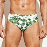 Watercolor Ivy Leaf Pattern Print Men's Swim Briefs