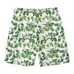Watercolor Ivy Leaf Pattern Print Men's Swim Trunks