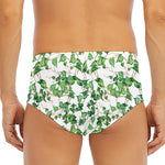 Watercolor Ivy Leaf Pattern Print Men's Triangle Swim Briefs