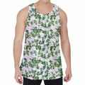 Watercolor Ivy Leaf Pattern Print Men's Velvet Tank Top
