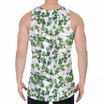 Watercolor Ivy Leaf Pattern Print Men's Velvet Tank Top