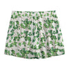 Watercolor Ivy Leaf Pattern Print Mesh Shorts