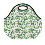 Watercolor Ivy Leaf Pattern Print Neoprene Lunch Bag