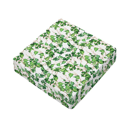 Watercolor Ivy Leaf Pattern Print Outdoor Seat Cushion Cover