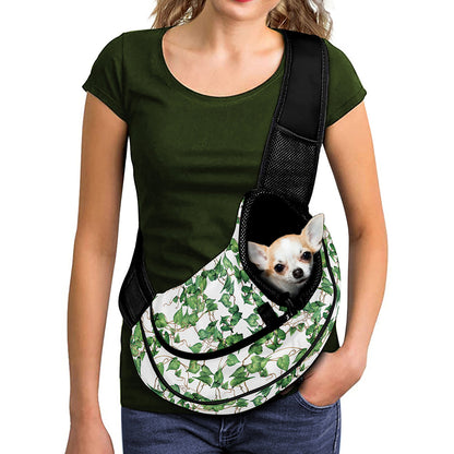 Watercolor Ivy Leaf Pattern Print Pet Sling Carrier