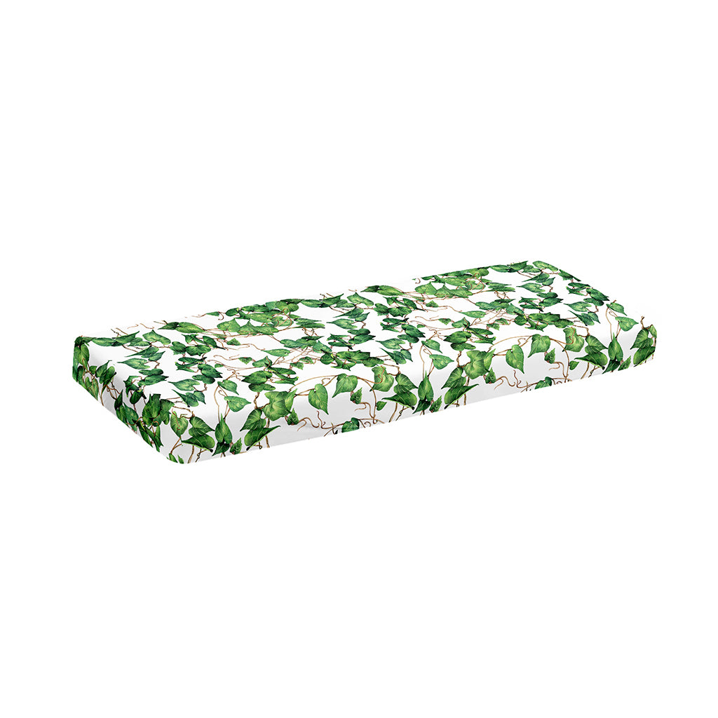 Watercolor Ivy Leaf Pattern Print Piano Keyboard Cover