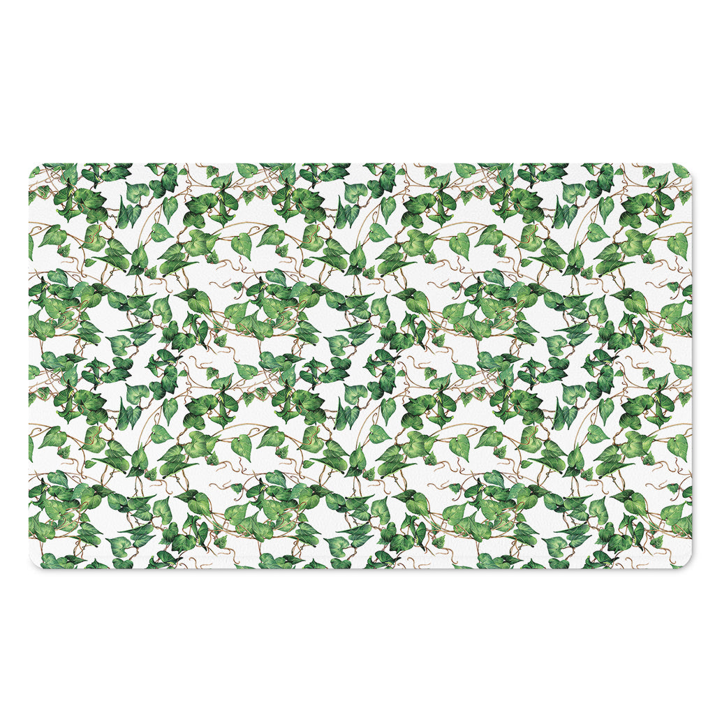 Watercolor Ivy Leaf Pattern Print Polyester Doormat