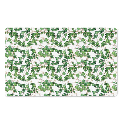 Watercolor Ivy Leaf Pattern Print Polyester Doormat