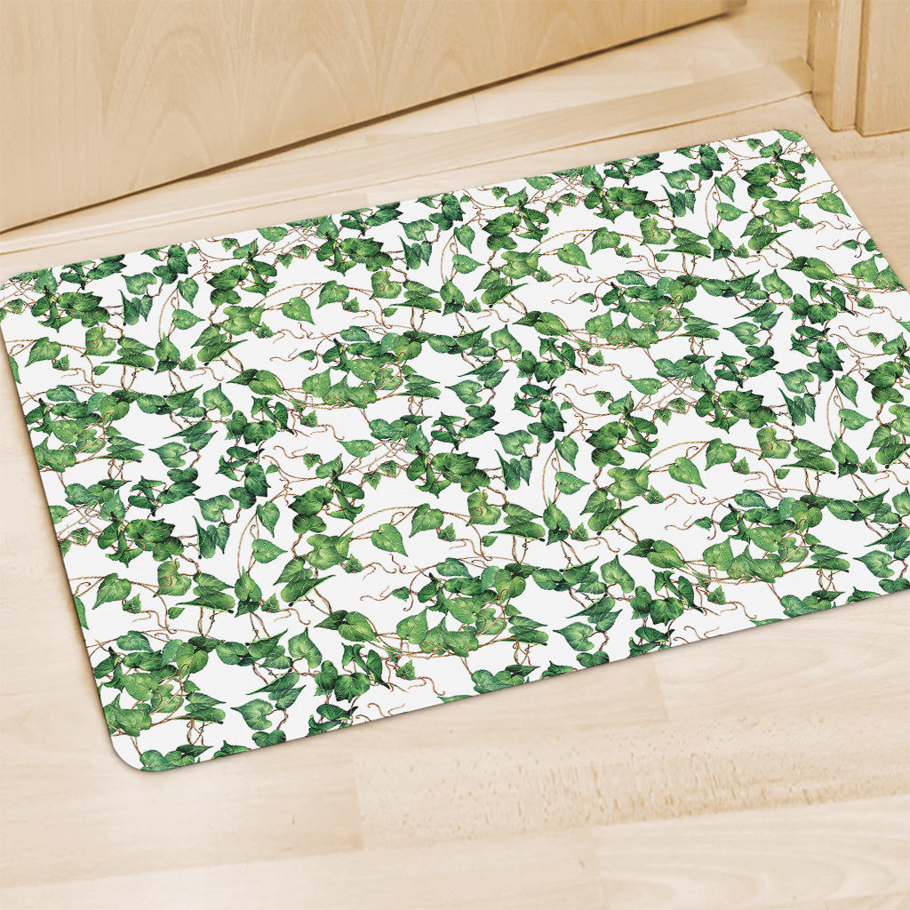 Watercolor Ivy Leaf Pattern Print Polyester Doormat