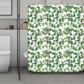 Watercolor Ivy Leaf Pattern Print Polyester Shower Curtain