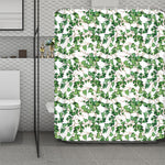 Watercolor Ivy Leaf Pattern Print Polyester Shower Curtain
