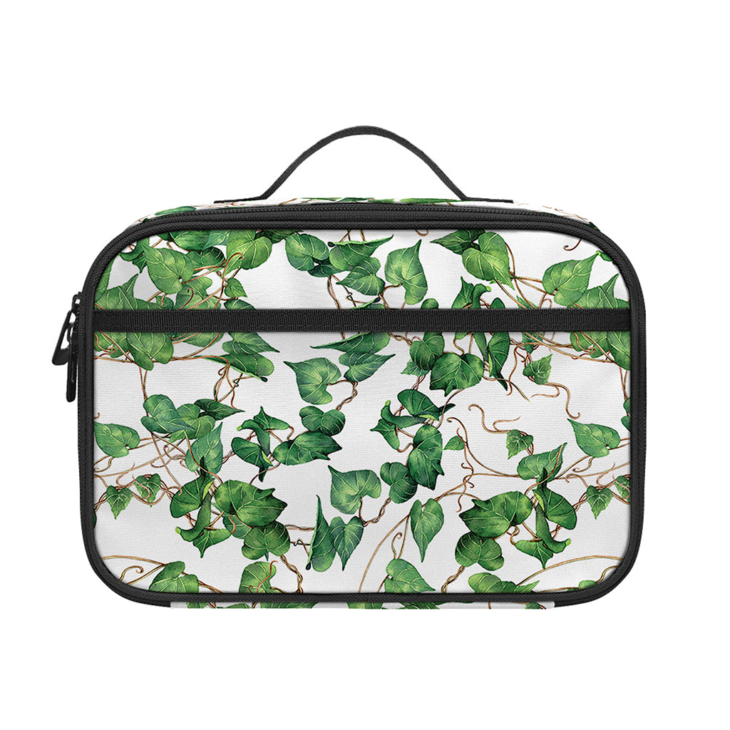 Watercolor Ivy Leaf Pattern Print Portable Lunch Bag