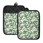 Watercolor Ivy Leaf Pattern Print Pot Holders With Pocket