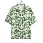 Watercolor Ivy Leaf Pattern Print Rayon Hawaiian Shirt