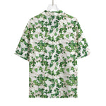 Watercolor Ivy Leaf Pattern Print Rayon Hawaiian Shirt