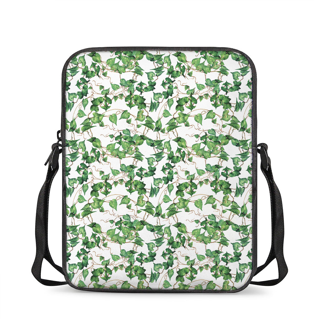 Watercolor Ivy Leaf Pattern Print Rectangular Crossbody Bag