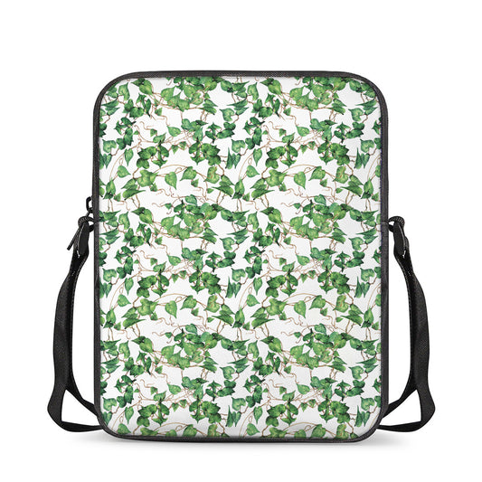 Watercolor Ivy Leaf Pattern Print Rectangular Crossbody Bag