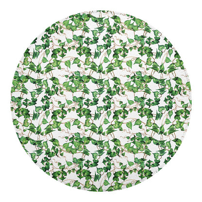 Watercolor Ivy Leaf Pattern Print Round Blanket