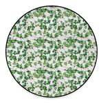 Watercolor Ivy Leaf Pattern Print Round Floor Mat