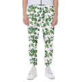 Watercolor Ivy Leaf Pattern Print Joggers
