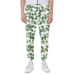 Watercolor Ivy Leaf Pattern Print Scuba Joggers