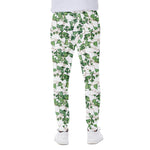 Watercolor Ivy Leaf Pattern Print Scuba Joggers