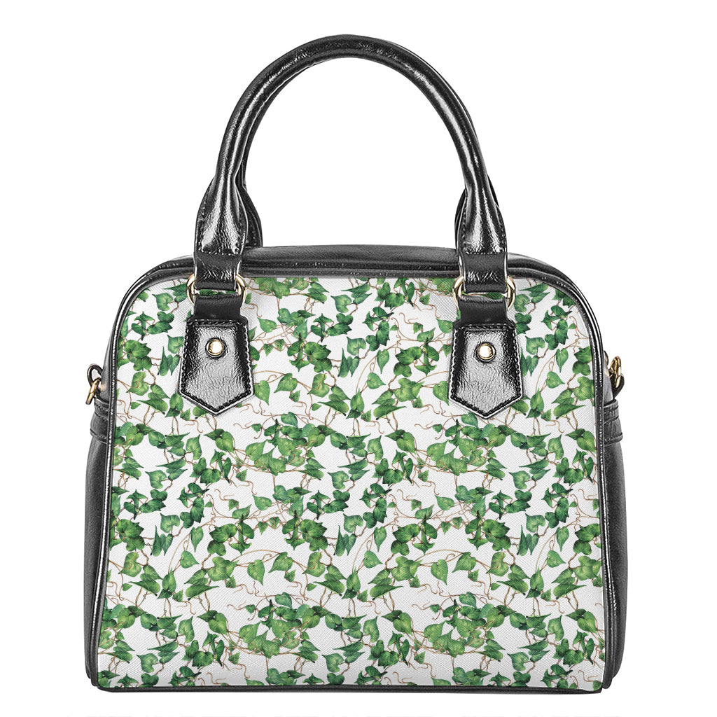 Watercolor Ivy Leaf Pattern Print Shoulder Handbag