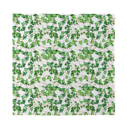 Watercolor Ivy Leaf Pattern Print Silk Bandana