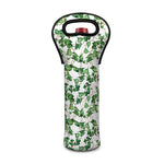 Watercolor Ivy Leaf Pattern Print Single Neoprene Wine Tote