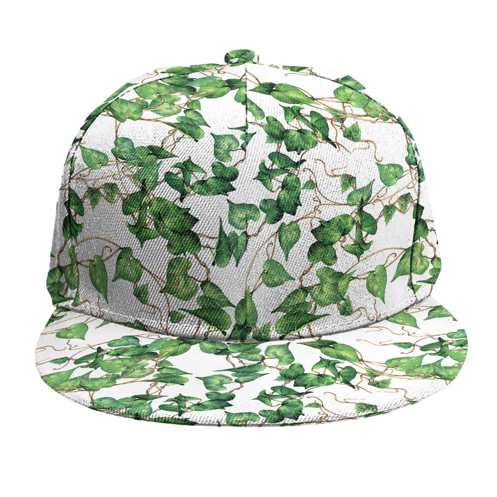 Watercolor Ivy Leaf Pattern Print Snapback Cap