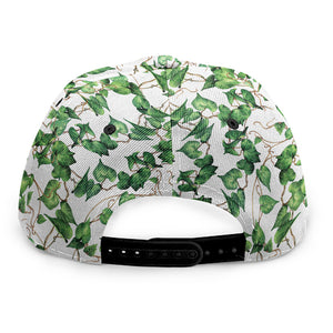 Watercolor Ivy Leaf Pattern Print Snapback Cap