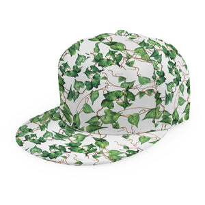 Watercolor Ivy Leaf Pattern Print Snapback Cap