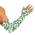 Watercolor Ivy Leaf Pattern Print Sun Protection Arm Sleeves
