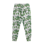 Watercolor Ivy Leaf Pattern Print Sweatpants