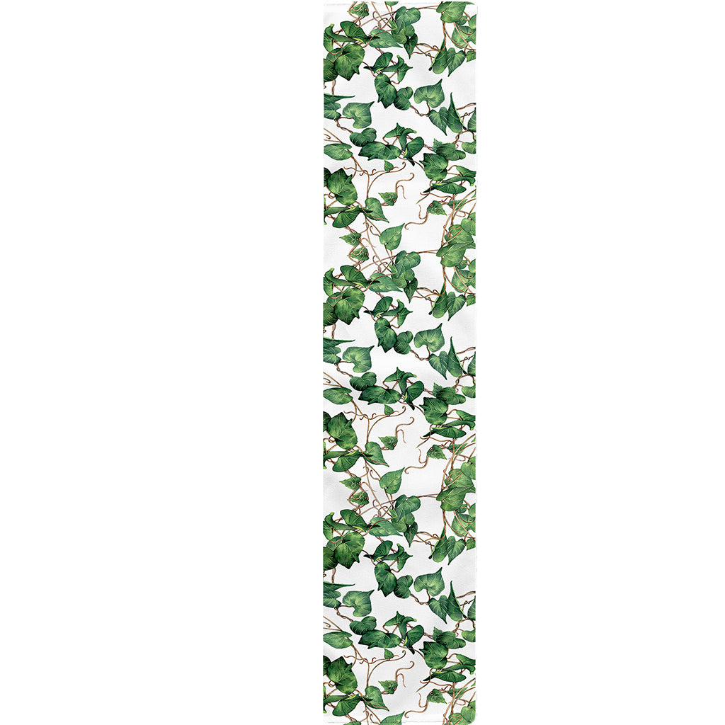 Watercolor Ivy Leaf Pattern Print Table Runner