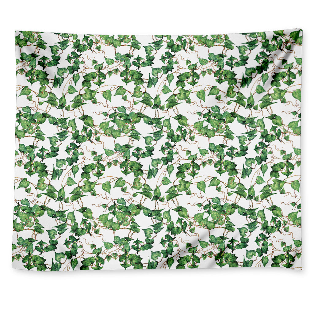Watercolor Ivy Leaf Pattern Print Tapestry