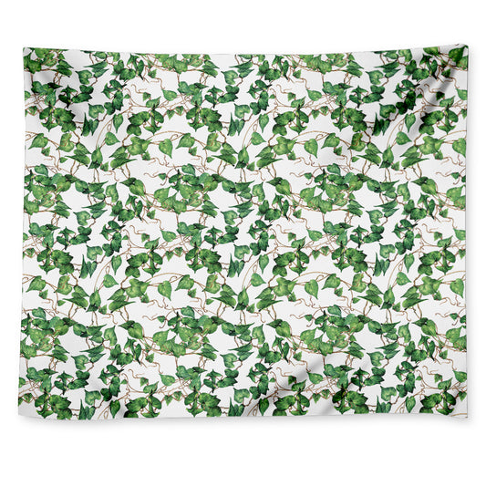 Watercolor Ivy Leaf Pattern Print Tapestry