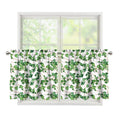 Watercolor Ivy Leaf Pattern Print Tier Curtains