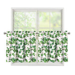 Watercolor Ivy Leaf Pattern Print Tier Curtains