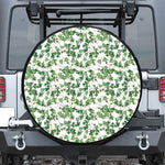 Watercolor Ivy Leaf Pattern Print Tire Cover