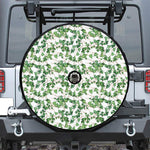 Watercolor Ivy Leaf Pattern Print Tire Cover With Camera Hole