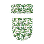 Watercolor Ivy Leaf Pattern Print Toilet Lid And Tank Cover Set