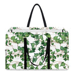 Watercolor Ivy Leaf Pattern Print Utility Tote Bag