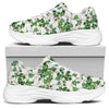 Watercolor Ivy Leaf Pattern Print White Chunky Shoes