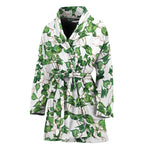 Watercolor Ivy Leaf Pattern Print Women's Bathrobe
