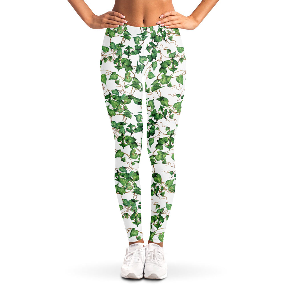 Watercolor Ivy Leaf Pattern Print Women's Leggings