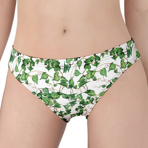 Watercolor Ivy Leaf Pattern Print Women's Panties