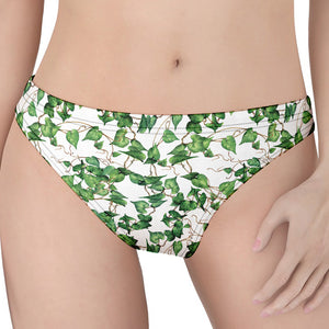 Watercolor Ivy Leaf Pattern Print Women's Thong