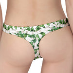 Watercolor Ivy Leaf Pattern Print Women's Thong