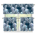 Watercolor Jellyfish Pattern Print 3 Piece Kitchen Curtains